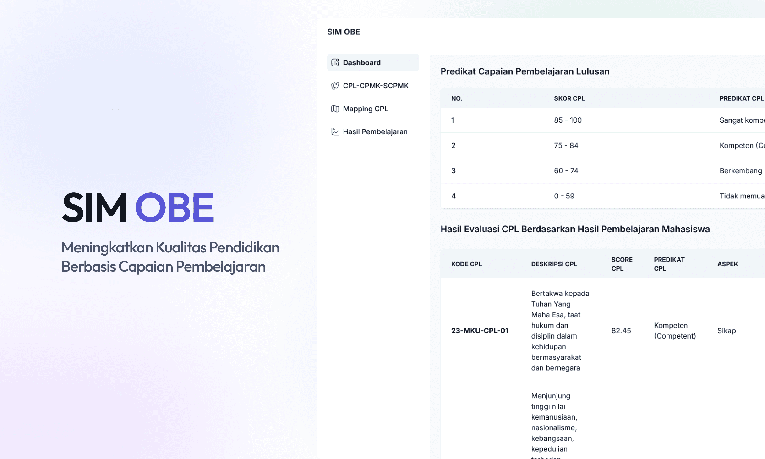 Outcome-based education management platform