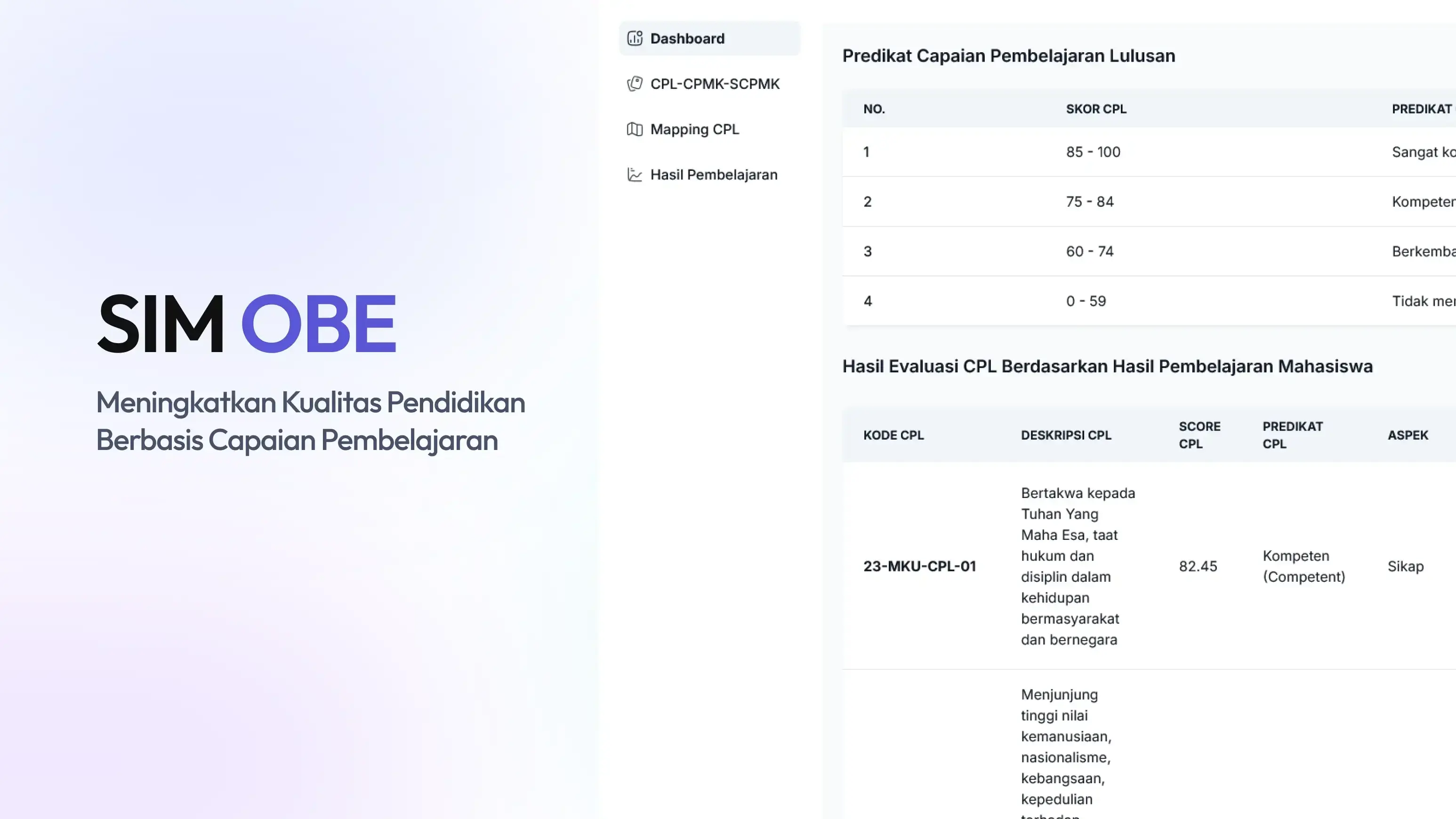 Outcome-based education management platform
